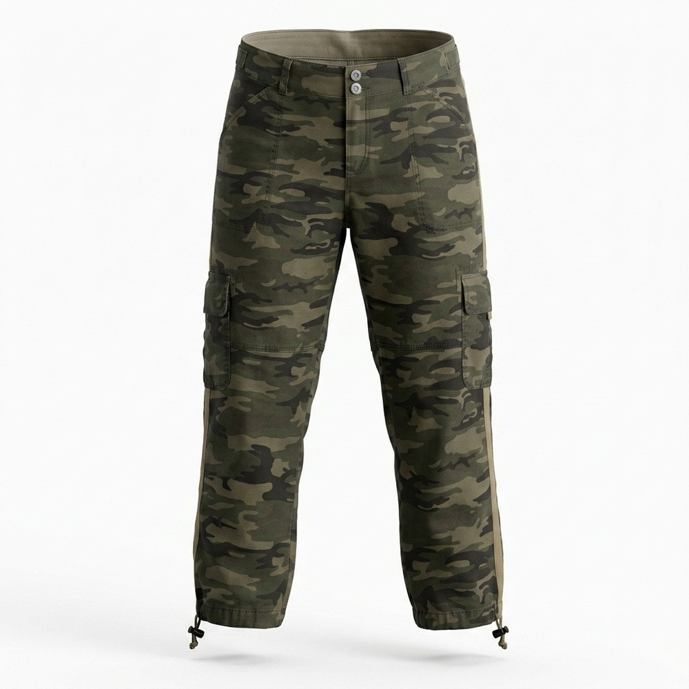 Sanctuary Womens Camo Cargo Pants Size 29 Ankle Cropped Side Stripe Zip Hem